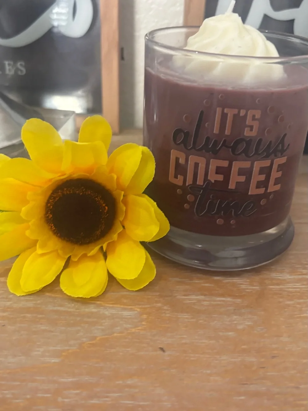 It's Always Coffee Time' homemade Decorative Candle - Scented Home Accent